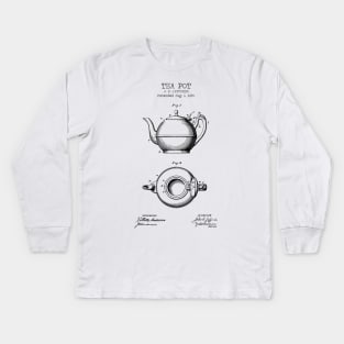 TEA POT patent Kids Long Sleeve T-Shirt